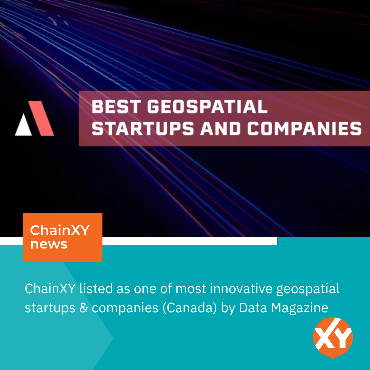 Data Magazine names ChainXY as one of top innovators in Canadian geospatial game